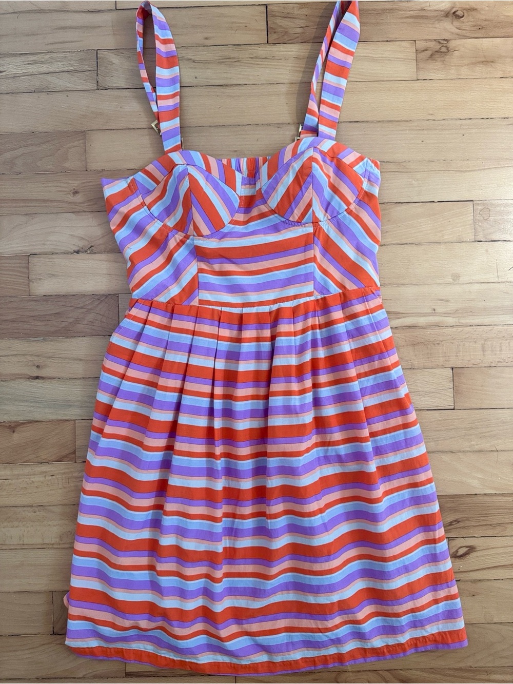 Anthropologie Harlyn Striped Midi Sundress in Orange & Lavender Medium